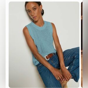 Nation Textured Blue Knit Tank